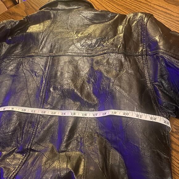Leather Soul Biker Jacket, Size M, Moto, Biker, Pockets, Gold Zipper, Vintage - Picture 10 of 11